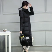 Quần áo cotton nữ 2018 mùa đông phiên bản mới của Hàn Quốc với kiểu dáng thon gọn in phần dài qua đầu gối áo khoác cotton cotton cotton