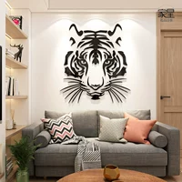 Трехмерные настенные наклейки на стену для гостиной, украшение, макет, наклейка, тигр, в 3d формате