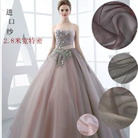 Nhập khẩu cao mật độ 2,8 mét rộng ba organza cưới vải vải sợi sợi tuyết màu organza tutu - Vải vải tự làm vải cotton dày