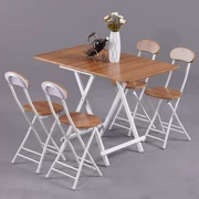 Bàn gấp bàn ăn nhà đơn giản căn hộ nhỏ gấp bàn ghế kết hợp hình chữ nhật bàn ăn gian hàng bàn dài - Bàn