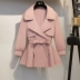 妃子 2018 mùa thu mới thời trang nữ vành đai giản dị hoang dã ngắn áo gió áo khoác nữ triều 1552LA Trench Coat