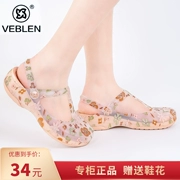 VEBLEN Giày lỗ Veblen nữ mùa hè mới chống trượt giày đi biển Bao Đầu dép đi trong nhà áo khoác ngoài giày thạch giày xăng đan