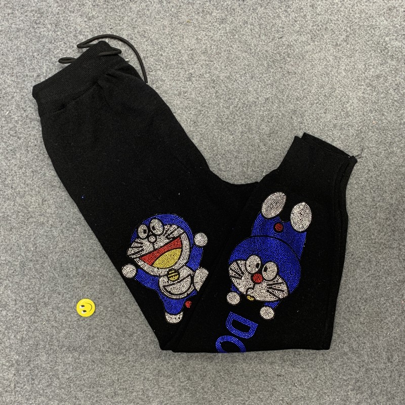 BlackEuropean goods ma'am new pattern leisure time Tie one's feet Running pants sweatpants  motion trousers 2021 spring easy Legging tide