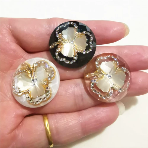 Металлический стразы Имитация Кристалл Круглый Круглый Кардиган Свитер Топ Кнопка Одежда Универсальное украшение женского высокого класса