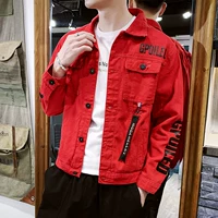 Джинсовая демисезонная осенняя куртка, универсальная трендовая одежда для верхней части тела для отдыха, в корейском стиле