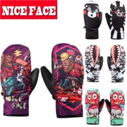 NICEFACE người đàn ông và phụ nữ trưởng thành graffiti găng tay trượt tuyết dày dày chống gió găng tay veneer và đề cập đến găng tay ngột ngạt