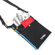 Treo cổ túi tài liệu phần mỏng vai túi Messenger hộ chiếu du lịch đa zip lưu trữ coin purse bìa hộ chiếu