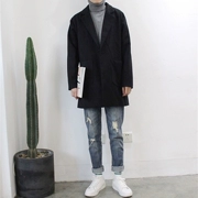 Phiên bản Hàn Quốc của áo khoác len nam mùa đông cộng với cotton dày phần dài les đẹp trai t áo len trung tính ngắn