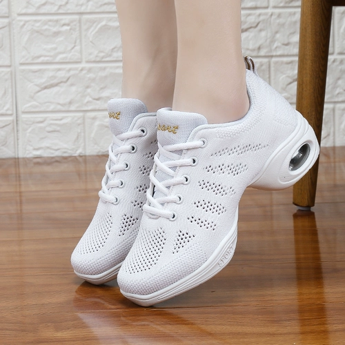 Белая обувь, танцующие дышащие спортивные туфли, мягкая подошва