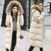Bông của phụ nữ phần dài Hàn Quốc phiên bản 2018 mới eo dày xuống bông độn áo khoác mùa đông lớn cổ áo lông thú áo khoác nữ bông áo khoác áo lông vũ uniqlo nữ dáng dài Bông