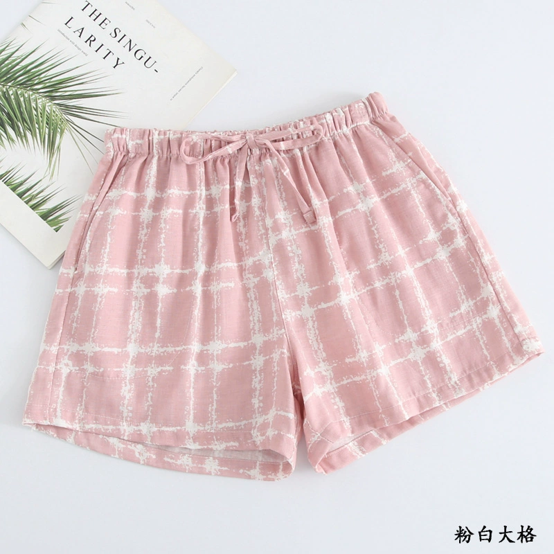 Mùa hè mềm mỏng cotton hai lớp gạc đồ ngủ nữ quần short chải bông cho quần nhà - Quần tây