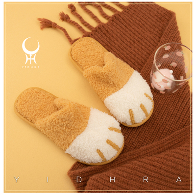 taobao agent {Cat Claw Slipper} Yidhra Dream Witch Witch Winter Home Plush Cute Cat warm slippers