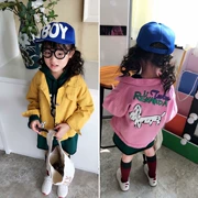 Quần áo bé gái hoạt hình cún con in áo khoác trẻ em 2018 bé gái mùa xuân và mùa thu áo khoác dài tay cho bé