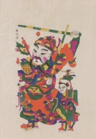 Art Micro -Spray Print Print Print Новая живопись дверь Бог Qin Shubao 40x58cm Замена шелка