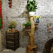 Hoa đứng bằng gỗ nghệ thuật gỗ rắn hiện đại nhiều tầng ban công hoa đứng phòng khách sàn hoa mọng nước - Kệ