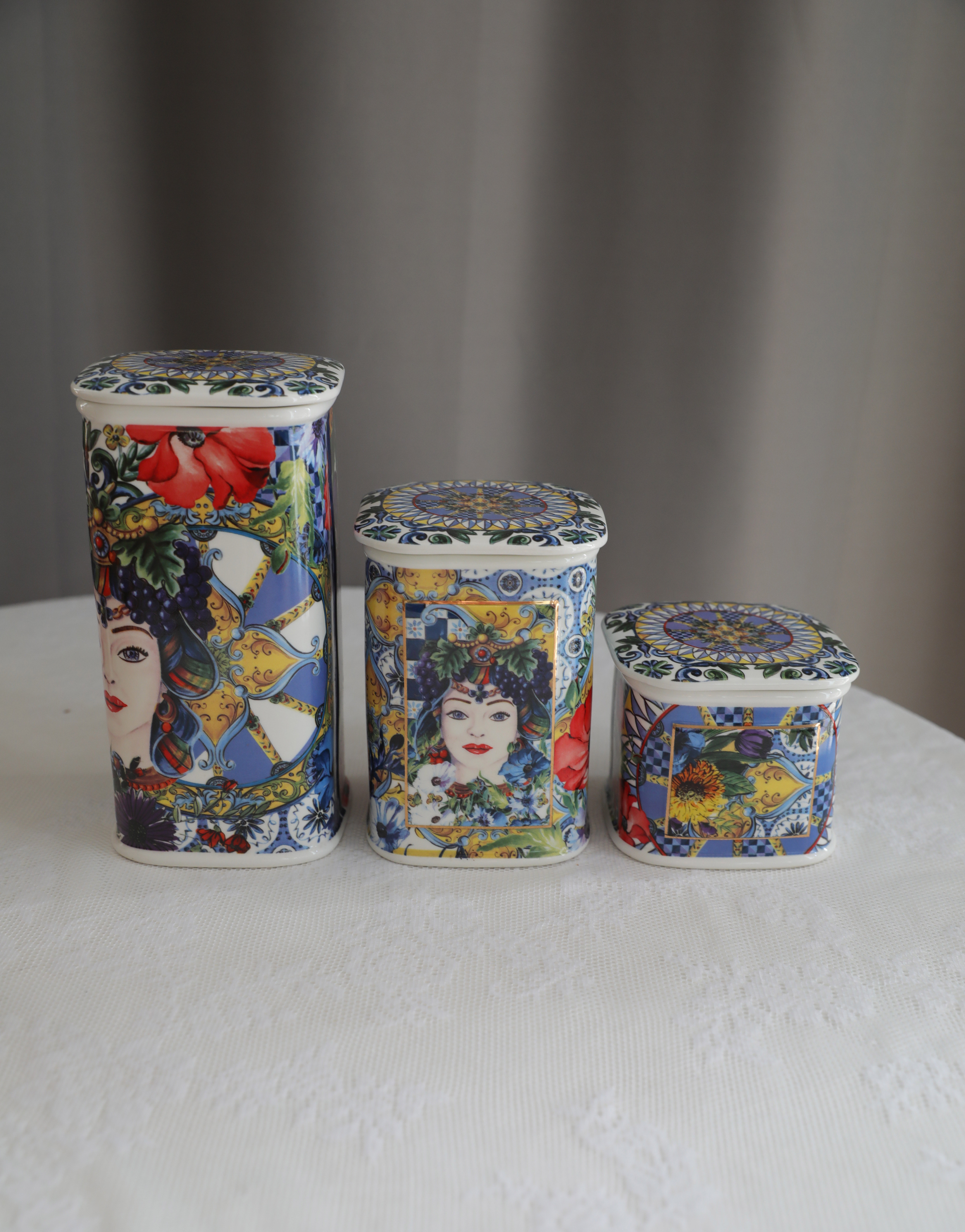 Blue / MediumMUSeGarden Gorgeous Grace Italy Light luxury ceramics Decorative pot Aromatherapy Storage Tank decorate Ornaments