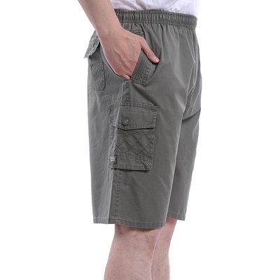 Mùa hè trung niên quần short nam mặc cộng với phân bón XL cha năm quần chất béo quần chất béo lỏng quần lỏng lẻo Cực lớn