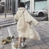 Big rêu 2018 quần áo mùa thu đông mới màu trắng trong phần dài của thời trang Hàn Quốc áo khoác lông giả nữ Faux Fur