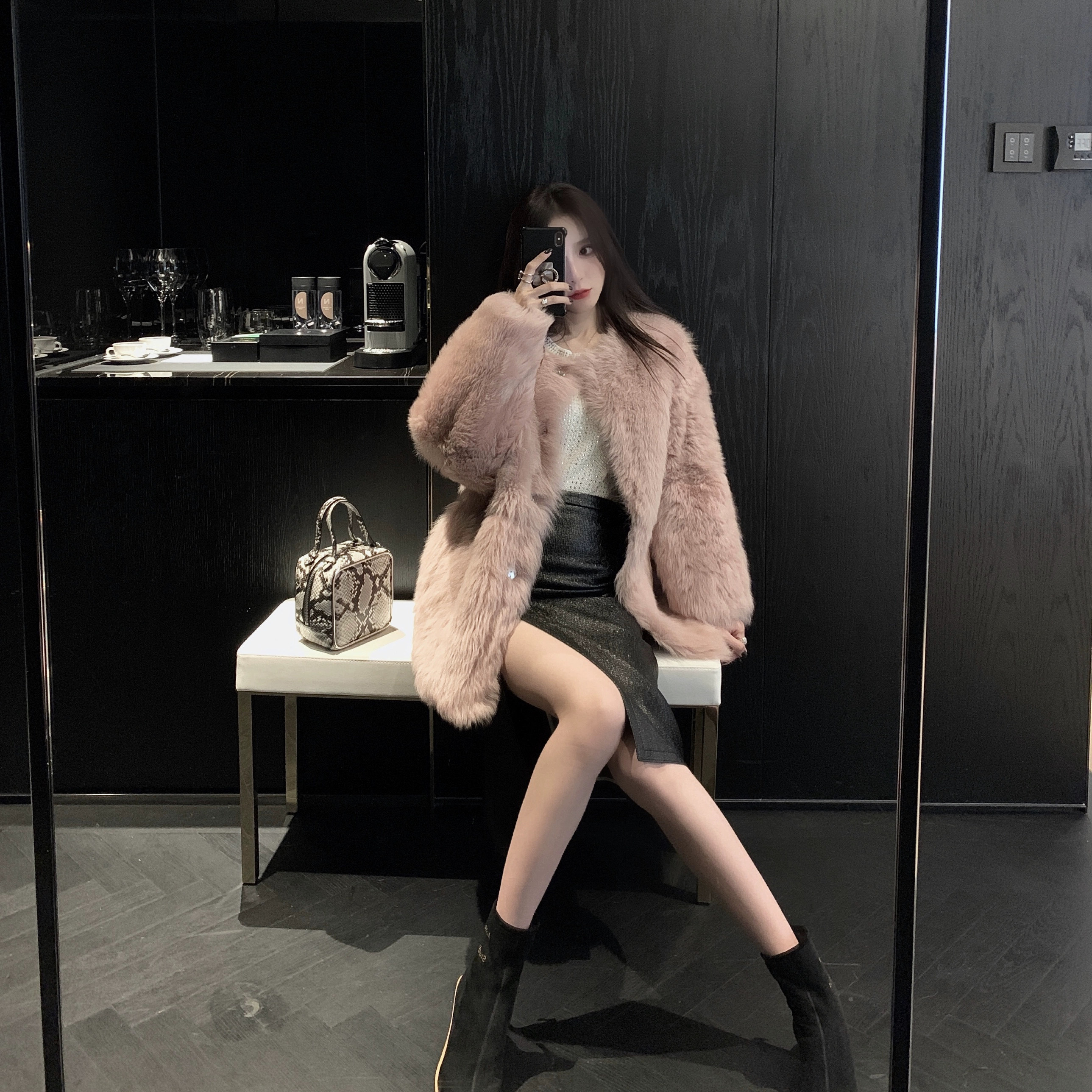 FBB Li Mingxuan 2019 thu đông 2018 Toka lông Tây Ban Nha mới nhập khẩu - Faux Fur