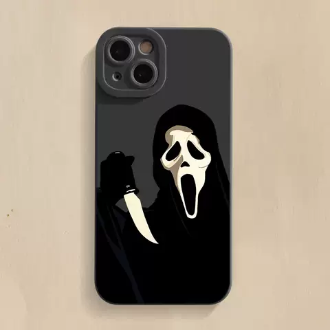 Scream Ghostface Illustration New Phone Cases Covers Matte Silicone TPU iPhone 15, iPhone 14, iPhone 13, iPhone 12, iPhone 11