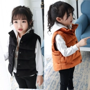 Mùa đông 2018 trẻ em nhung vàng dày xuống áo vest cotton giữa và áo vest trẻ em nhỏ nam và nữ bé phiên bản Hàn Quốc của trang phục thủy triều