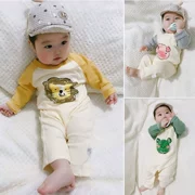 0 bé gái thân mùa thu và mùa đông bé mặc cotton ba tháng bé xuân và mùa thu áo dài tay nam mỏng 6 - Áo liền quần