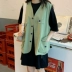 Mùa hè phiên bản Hàn Quốc của bộ đồ nhỏ kiểu Hồng Kông áo sơ mi tay ngắn công cụ vest vest thời trang nữ sinh hai mảnh - Bộ đồ Bộ đồ