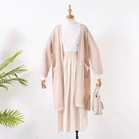 H ¥ 4 dài tay màu rắn đa năng treo lên dệt kim mùa thu 2018 new casual straight dài coat phụ nữ áo len nữ