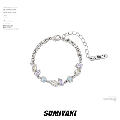 taobao agent Sumiyaki fudge purple blue dopamine color vermiculite niche sweet bracelet multi -combined white bracelet