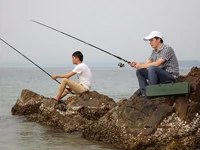 Leo núi câu cá thủy tinh sợi carbon câu cá biển bream cần câu thiết bị câu cá túi móc câu dây câu vợt lưới bắt cá