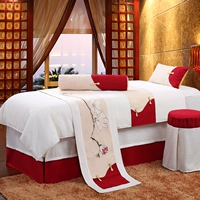 Vẻ đẹp trải giường bốn bộ đơn giản Châu Âu cao cấp bông quilt tùy chỉnh vẻ đẹp cơ thể giường massage trải giường bìa khăn trải giường spa
