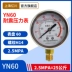 YN60 địa chấn máy đo áp suất xuyên tâm 0-1.6MPa địa chấn thủy lực áp suất nước áp suất không khí máy đo chân không máy đo áp suất âm loại con trỏ 