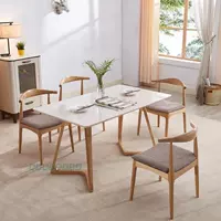 Скандинавский кофейный стульчик для кормления из натурального дерева домашнего использования, современная мебель