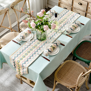 Bắc âu hình chữ nhật bàn ăn vải bàn cà phê mat màu rắn văn học cotton linen khăn trải bàn nhỏ tươi khăn trải bàn màu xanh American bảng cờ