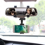 Khung xe ô tô gương chiếu hậu xe clip đầu snap-on phổ quát điện thoại di động cơ sở điều hướng đa chức năng xoay 360 - Phụ kiện điện thoại trong ô tô