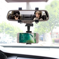Khung xe ô tô gương chiếu hậu xe clip đầu snap-on phổ quát điện thoại di động cơ sở điều hướng đa chức năng xoay 360 - Phụ kiện điện thoại trong ô tô giá đỡ điện thoại ô to