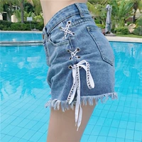 2018 mùa hè mới Hàn Quốc phiên bản của kích thước lớn 200 pound chất béo mm cao eo quần short denim phụ nữ lỏng lẻo mỏng rộng chân quần nóng quần jean lưng cao qua rốn