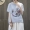 Muromachi 2019 hè mới thêu ramie ngắn tay áo thun nữ cotton và vải lanh nữ - Áo phông