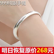 Thời trang mới s999 sterling bạc vòng tay nữ đơn giản linh hoạt mở vòng đeo tay kéo sinh viên trang sức bạc để gửi quà tặng mẹ