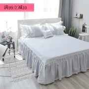 Hàn Quốc phiên bản của gió công chúa màu một mảnh giường bông váy Simmons nắp bảo vệ 1,8 Ruffles custom-made bìa giường khăn trải giường - Váy Petti
