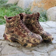 Giày nam ngụy trang sa mạc mùa đông giày ngoài trời cộng với giày nhung chống trượt giày đi bộ cao để giúp giữ ấm cho đôi giày cotton