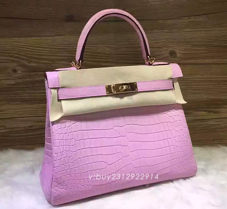 Custom Notes 7252832 crocodile skin manual Kelly bag Nile crocodile skin Custom made Gold silver buckle Drill button