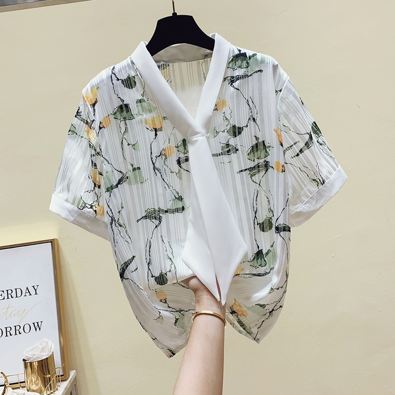 Picture Colorbrand discount Women's wear special counter Remove the cabinet Tail goods Special clearance price temperament high-grade Printed chiffon shirt jacket female