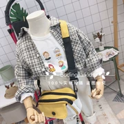 quần áo Hàn Quốc phiên bản Pudding Nhà trẻ em 2019 mùa thu mới của môi trường tự nhiên trở lại trong Tông Gezi áo sơ mi giản dị in chữ - Áo sơ mi