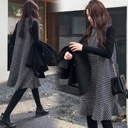 Thu đông 2018 phiên bản mới của Hàn Quốc quần áo bà bầu lưới thủy triều cho bà bầu mặc quần dài ống rộng hai mảnh