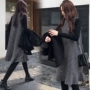 Thu đông 2018 phiên bản mới của Hàn Quốc quần áo bà bầu lưới thủy triều cho bà bầu mặc quần dài ống rộng hai mảnh đầm bầu dài tay