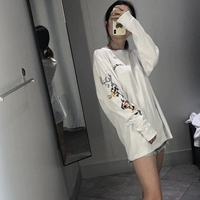 HM & amp; ZQRQ2020 Spring New Men's Rabbit Auki Printed Long -Sleeed Cloth T -Fish Clothing Женская 0615057