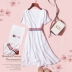 Shen Yidu mùa hè năm 2021 mới của phụ nữ mùa hè váy dài trung niên ngắn tay váy mỏng mảnh mai 1731 - Váy dài Váy dài