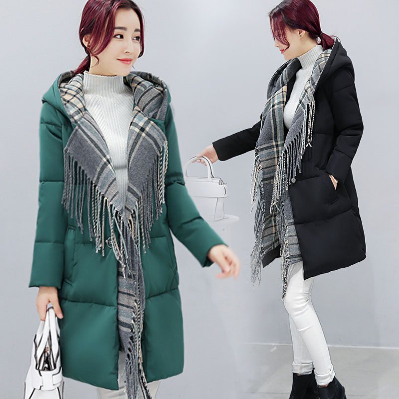 Sâu sắc 2018 mùa đông mới kích thước lớn mùa thu và mùa đông mùa đông dài dày trùm đầu áo khoác nữ 6570