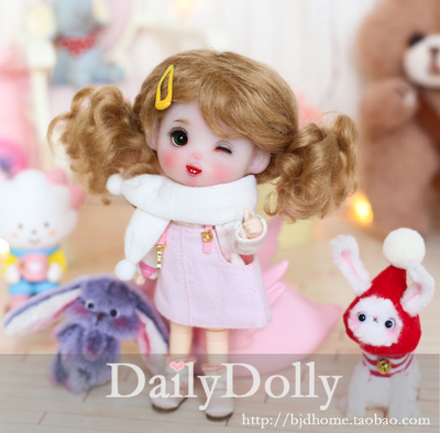 taobao agent Special clearance!Dailydolly [Volume] BJD wig 1/8 OB11 Malaysia Mao double ponytail braid